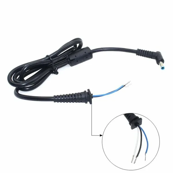 SIFIR HP 45W 65W 90W UYUMLU 3.0 MM X 4.5 MM İÇİN PİNLİ MAVİ UÇ ADAPTÖR DC KABLO (3 DAMARLI)